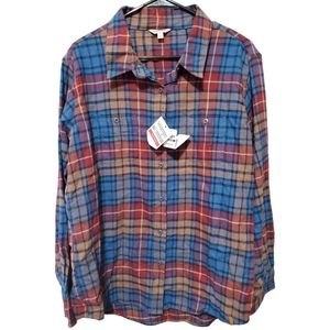 Wrangler Riggs Workwear Women's Lightweight Long Sleeve Flannel Shirt Size XL